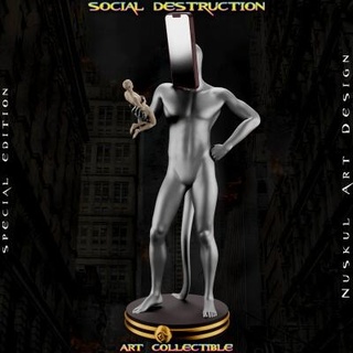 social destruction - art collectible nuskul 3d print model 3d print model - Mito3D
