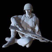soldado ww2 imprimível impressão pronto 3d modelo skifx 3d print model - Mito3D