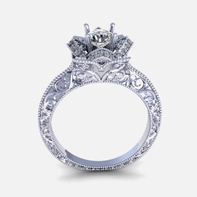 solitario diamante anillo r010 3d impresión modelo by 3dmaster168 3d print model - Mito3D