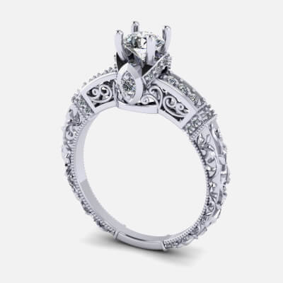 solitario diamante anillo r04 3d impresión modelo by 3dmaster168 3D print model - Mito3D