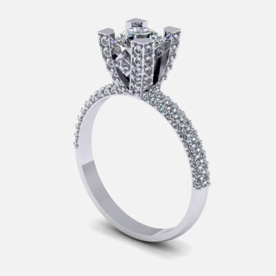 solitario diamante anillo r11 3d impresión modelo 3dmaster168 3D print model - Mito3D