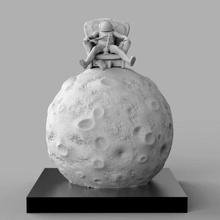 astronauta Luna bong Stampa pronto 3d modello 3d print model - Mito3D