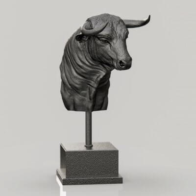 spanish fighting bull bust - 3d print model by sanchiesp 3d print model - Mito3D