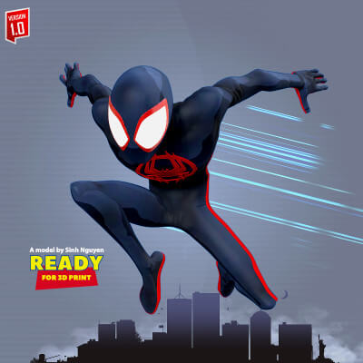 spider man verse arte fan 3d impresión modelo nacido nguyen 3D print model - Mito3D