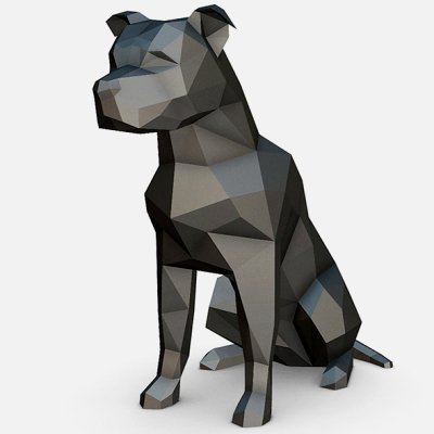 staffy staffordshire bull terrier - print ready 3d model lowpoly 3D print model - Mito3D