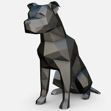 besetzt Staffordshire Stier Terrier drucken bereit 3d Modell Lowpoly 3d print model - Mito3D