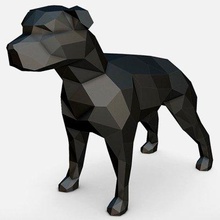 staffy staffordshire bull terrier - print ready 3d model lowpoly 3d print model - Mito3D