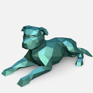staffy staffordshire Toro terrier lowpoly Stampa 3d print model - Mito3D