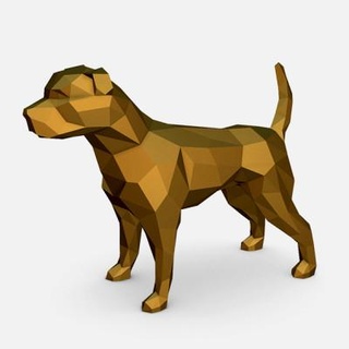staffy staffordshire bull terrier lowpoly print 3d print model - Mito3D