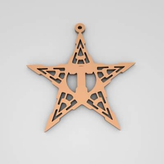 star monogram cute keychain - free 3d print model pk3dstore 3d print model - Mito3D