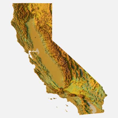 Etat Californie stl modèle Shustrik 3D print model - Mito3D