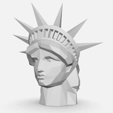statue liberty head - print ready 3d model lowpoly 3d print model - Mito3D