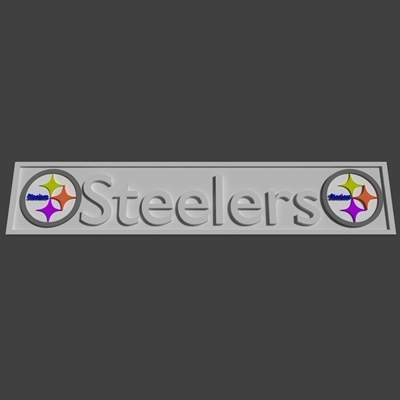 steelers banner logo print ready 3d model virtual football team created using blender open source modeling rendering animation software which can downloaded free blenderorg 3D print model - Mito3D