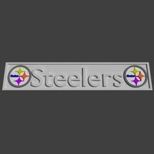 steelers logo intestazione pronti per la stampa del modello 3d virtuale squadra di calcio banner creato con blender open source modellazione 3d, rendering, animazione software che può essere scaricato gratuitamente blenderorg 3d print model - Mito3D