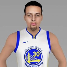 stephen curry full color print ready 3d model here printing scale 1 10 - 190mm height but you can adjust size want zip file contains obj wrl texture png created zbrush mudbox photoshopi am attaching stl if would like standard materials tooif have any questions please don't hesitate contact me respond asap encourage check my other celebrity models 3d print model - Mito3D