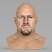 stone cold steve austin bust full color print ready 3d model here printing current size 5 cm height but you free scale it zip file contains obj wrl texture png created zbrush mudbox photoshop 3d print model - Mito3D