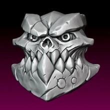 stone demon skull - print ready 3d model alexkovalev 3d print model - Mito3D