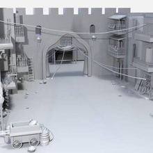 cena de rua ambiente prontos para impressão 3d do modelo meio 3d print model - Mito3D
