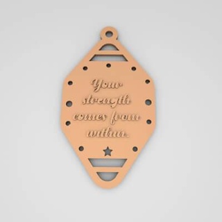 strength comes within cute keychain - 3d print model pk3dstore 3d print model - Mito3D
