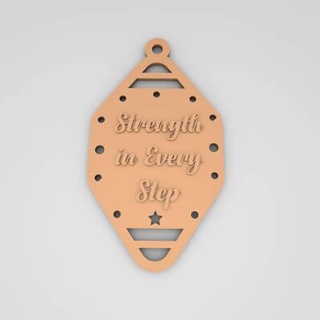 strength every step cute keychain - 3d print model pk3dstore 3d print model - Mito3D