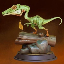 stilizzato dinosauro compsognathus Stampa pronto 3d modello khatri3d 3d print model - Mito3D
