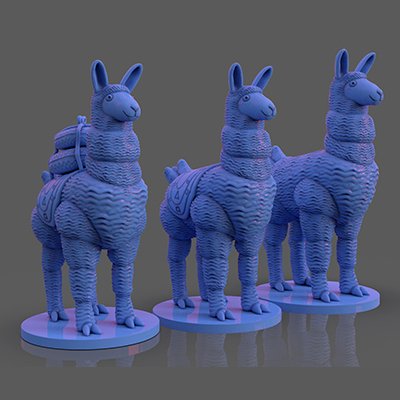 stylisé lama 3 versions impression prêt 3d modèle paburoviii 3D print model - Mito3D