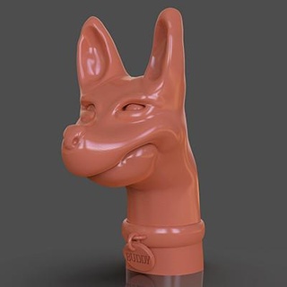 stylisé xoloitzcuintle buste paburoviii 3d print model - Mito3D