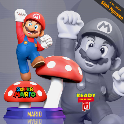 Super Mario bros 3d drucken Modell geboren nguyen 3D print model - Mito3D