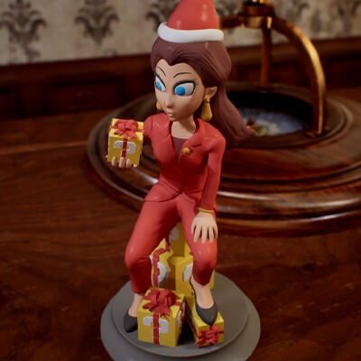 super mario pauline christmas tabletop figurine - 3d print model by presentunited3d 3d print model - Mito3D