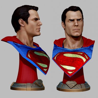 superhombre busto impresión Listo 3d modelo cheriloyet 3D print model - Mito3D