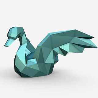 swan figure model lowpoly print 3d print model - Mito3D