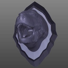 t rex head trophy print ready 3d model has never thought being able put dinosaur your home work recreation fun wall just idea day get beautiful detailed properly prepared exposed hastened whoever you want impress yourself coursethis also comes 3 separate stl files better qualityneed edit template size do not worry we have complete product formats blend 3ds obj 3d print model - Mito3D