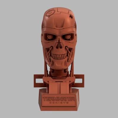 terminator t-800 genisys skull bust v2 3d print model by djon 3D print model - Mito3D