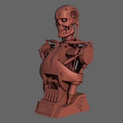 terminator t-800 Oberkörper Büste druckfertige 3d Modell Maßstab 1 3d-DruckGröße Länge - 450 mm Breite 362mm Höhe 785mmDateien stl Körper zurückstl vorstl Hydraulik-Kolben Drähte linken Seitestl rechten Unterkiefer pins hydr r lstl Ausschnittstl Schulter-lstl Schulter-rstl Schultern-Teile Schädelstl Schädel teilen die Augen standstl stand-logo 3D print model - Mito3D