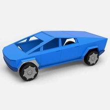 Tesla cyberpunk caminhão Concha rodas impressão pronto 3d modelo 3d print model - Mito3D