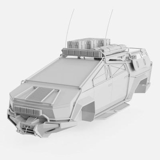 Tesla Cybertrack suv Startseite Mantel cgritter 3d print model - Mito3D