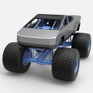 tesla cybertruck monster truck 1 25 cosplayitemsrock 3d print model - Mito3D