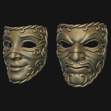 teatro máscaras impressão pronto 3d modelo alexkovalev 3d print model - Mito3D