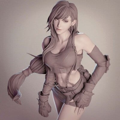 tifa finale fantasie statue 3d modell by cheriloyet 3d print model - Mito3D