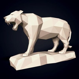 tiger statue ocstard 3d print model - Mito3D
