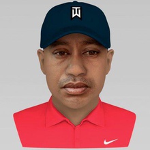 tiger woods bust full color print ready 3d model here printing current size 10 cm height but you free scale it zip file contains obj wrl texture png created zbrush mudbox photoshop 3d print model - Mito3D