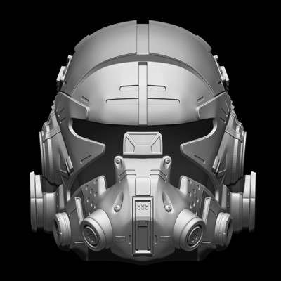 queda Titan 2 piloto sci fi capacete impressão pronto 3d modelo 3D print model - Mito3D