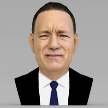 tom hanks bust full color print ready 3d model here printing current size 5 cm height but you free scale it zip file contains obj wrl texture png created zbrush mudbox photoshop 3d print model - Mito3D