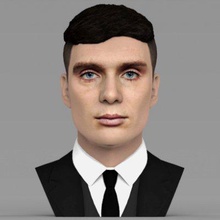 tommy shelby peaky blinders bust full color print ready 3d model here thomas cillian murphy printing current size 5 cm height but you free scale it zip file contains obj wrl texture png created zbrush mudbox photoshopif have any questions please don't hesitate contact me respond asap encourage check my other celebrity models 3d print model - Mito3D
