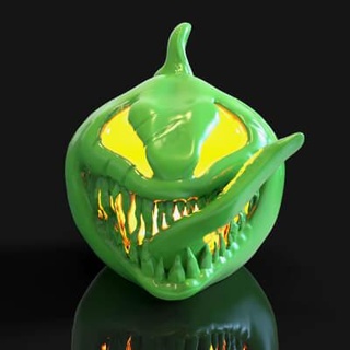 pleines dents citrouille Halloween 3d impression modèle donshifron 3d print model - Mito3D