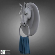 asciugamano titolare supporto cavallo Stampa pronto 3d modello maplusema 3d print model - Mito3D