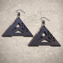 triangle cyberpunk earrings print ready 3d model 3d print model - Mito3D