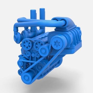 twin turbo supercharged straight-six engine 1 25 3d print model cosplayitemsrock 3d print model - Mito3D
