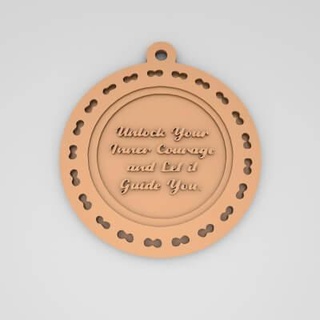 unlock inner courage quote round keychain - 3d print model pk3dstore 3d print model - Mito3D