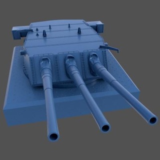 uss iowa 16-50 mark 7 turret 1 72 scale carlo cestra 3d print model - Mito3D